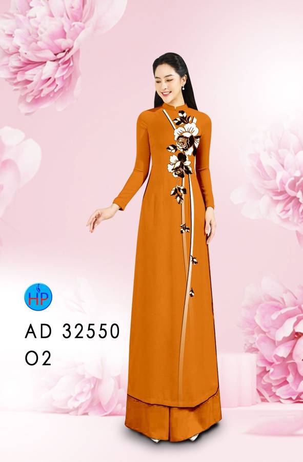Vải Áo Dài Hoa In 3D AD 32550 5